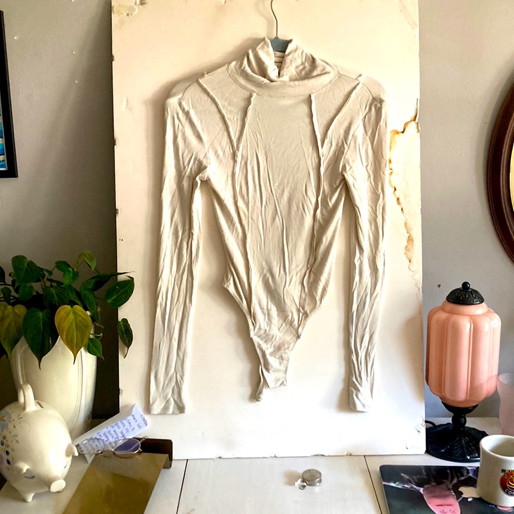 Urban Outfitters White Turtleneck Bodysuit